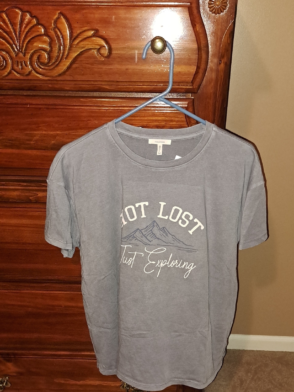 Maurices Gray Crewneck Tee with Brand Label